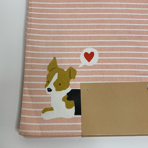 Ellen Degeneres | Pink & White Striped Set Of 4 Placemats | Dog Front Design NWT - Picture 3 of 8